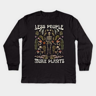 Less people, more plants Kids Long Sleeve T-Shirt